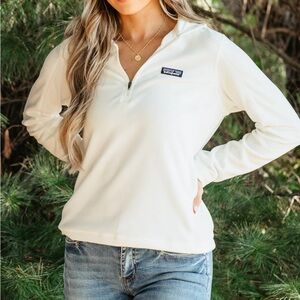 white patagonia quarter zip